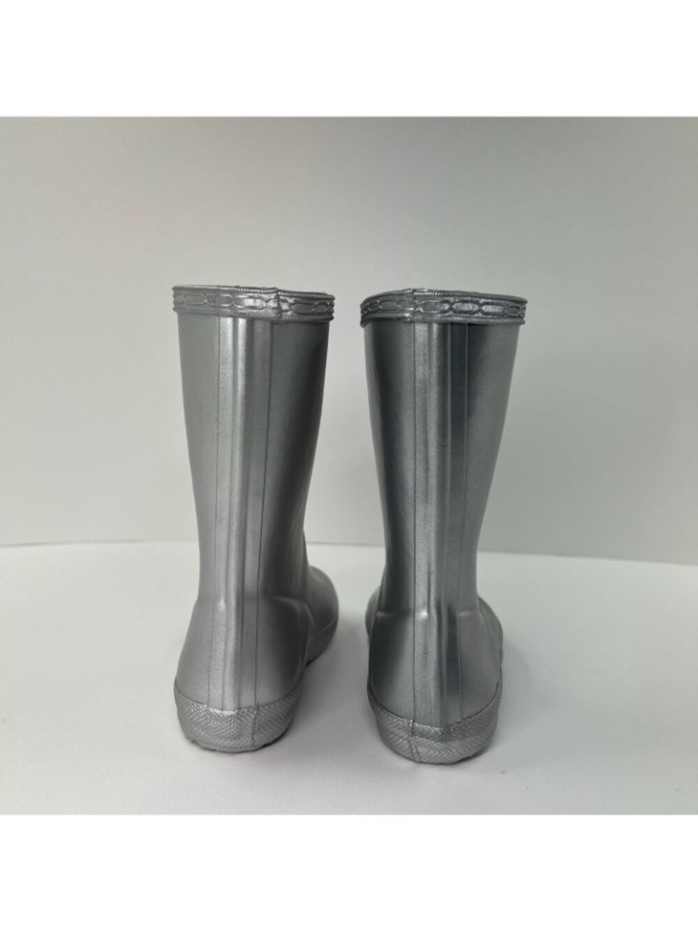 Hunter Kids First Classic Rain Boots Toddler US 10B 11G Pull On Metallic Silver - Picture 4 of 12